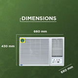 Carrier ESTRELLA GXi 1.5 Ton 3 Star Window Inverter AC with Dust Filter, Auto Restart, Turbo/Sleep/Dry Mode | 100% Copper Condenser | Energy Efficient, Cools Even at 52°C (CIW19EC3R36F0, White)