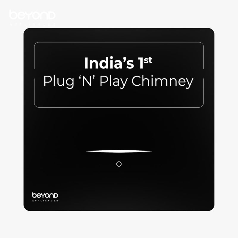 Beyond Appliances Cube Plug N Play Ductless Kitchen Chimney| Free Installation | 1250 M³/Hr Suction|Auto Clean|5-Stage Charcoal Activated Filter|Touch Control|3-Way Suction|48 Db L