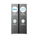 MRFS5920SSLF,Midea,Side By Side ,510 L, Inverter, Silver (SS Finish) (open Box Like New)