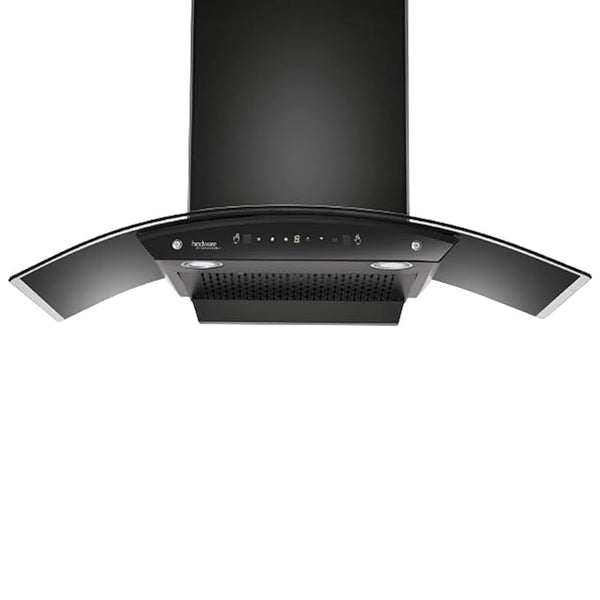 Hindware Smart Appliances Amyra 90 cm, 1200 m?/hr* Stylish Filterless Auto-Clean Wall Mounted Chimney for Kitchen with Motion Sensors, Touch Control and LED Lamps (Black)