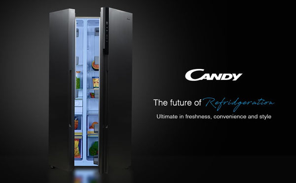 CANDY 602 L Frost Free Side by Side Refrigerator with 100% Convertible Technology, Digital Control Panel and Magic Convertible Cooling 2-door (Shiny Steel, CSS6600TS)