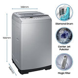 Samsung 7 kg Fully-Automatic Top Loading Washing Machine (WA70A4002GS/TL, Imperial Silver, Diamond drum)