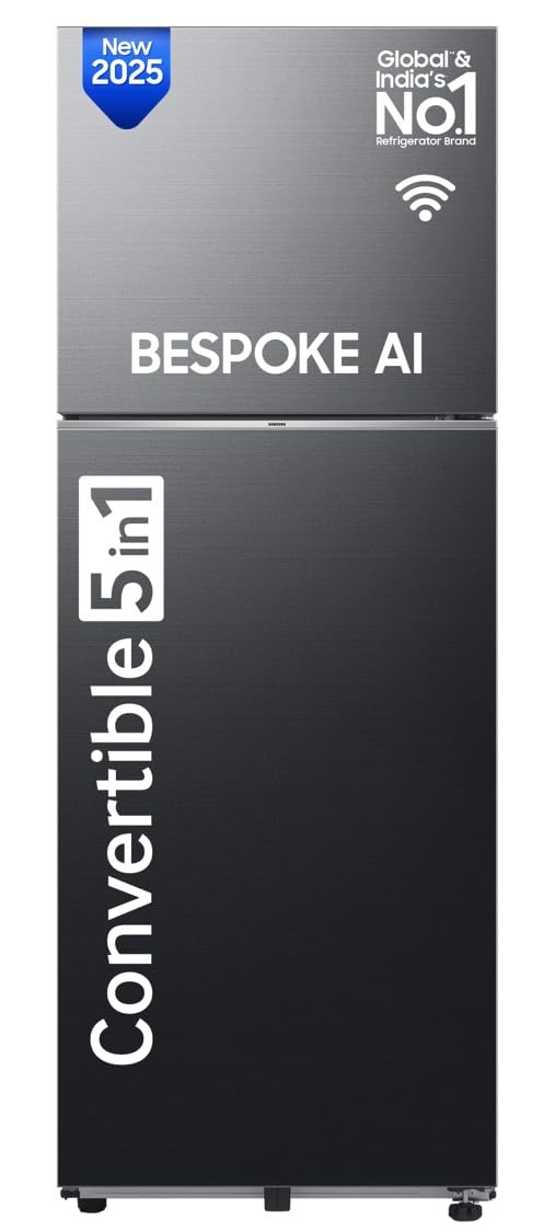 Samsung 419 L, 3 Star, Frost Free Double Door Refrigerator (RT45DG6A4DB1HL, Black Matte)
