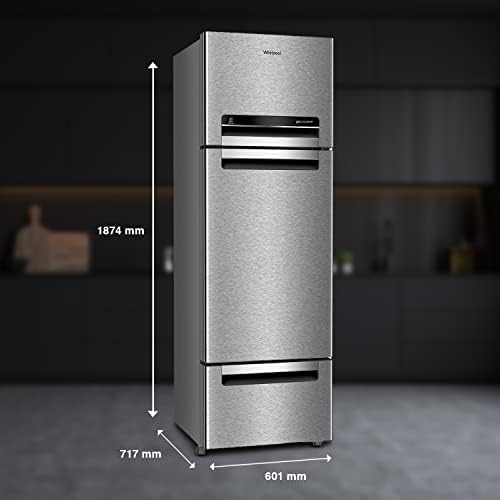 Whirlpool 300 L Frost Free Triple-Door Refrigerator(FP 343D Protton Roy, Alpha Steel)