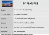 Foxsky 109 cm (43 Inch) Full HD Smart LED TV, 43FSFHS