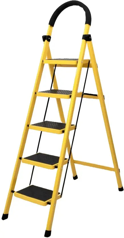 Asian Paints TruCare 5-Steps Trendy Steel Ladder, Foldable Ladder for Home & Office use, Durable, Wide, Anti-Skid, Lightweight & Easy to Carry, with 5