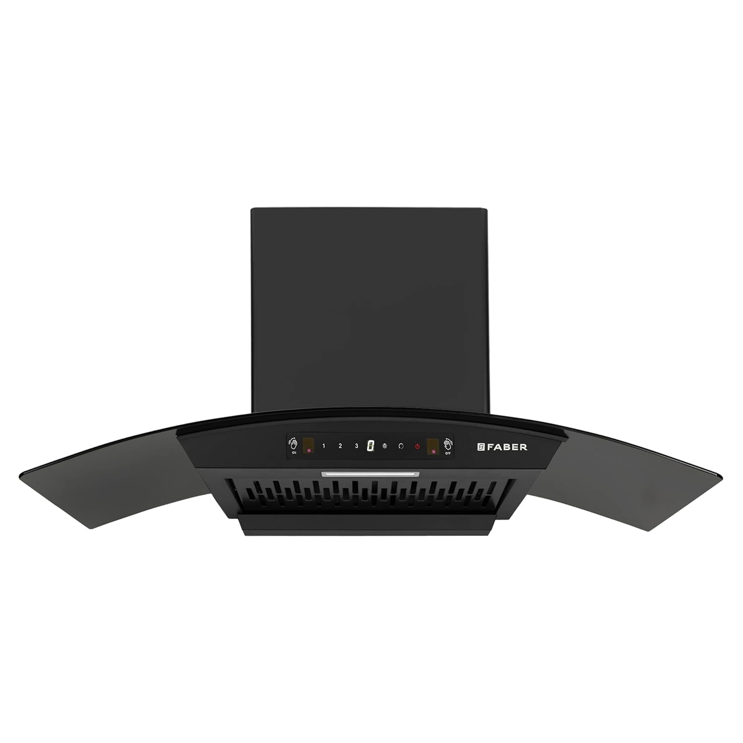Faber 90 cm 1200 m³/hr Autoclean Curved Chimney| Black Filterless with Oil Collector | Touch & Gesture Control | Hood Venice IN HC SC FL BK 90