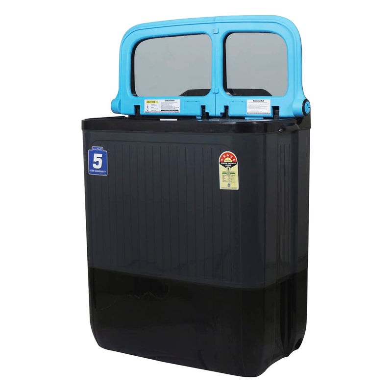 Lloyd Havells 7.5 Kg Semi Automatic Top Load Washing Machine (Glwms75Cbgel, Dark Grey With Blue Inner Lids, Double Layered Toughened Glass Lids)