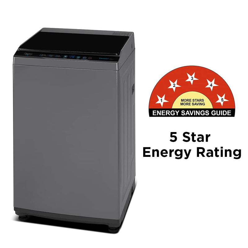 MA100W70/G-IN, Midea FATL 7.0 KG, MA100 SERIES, SILVER COLOR (open Box Like New)