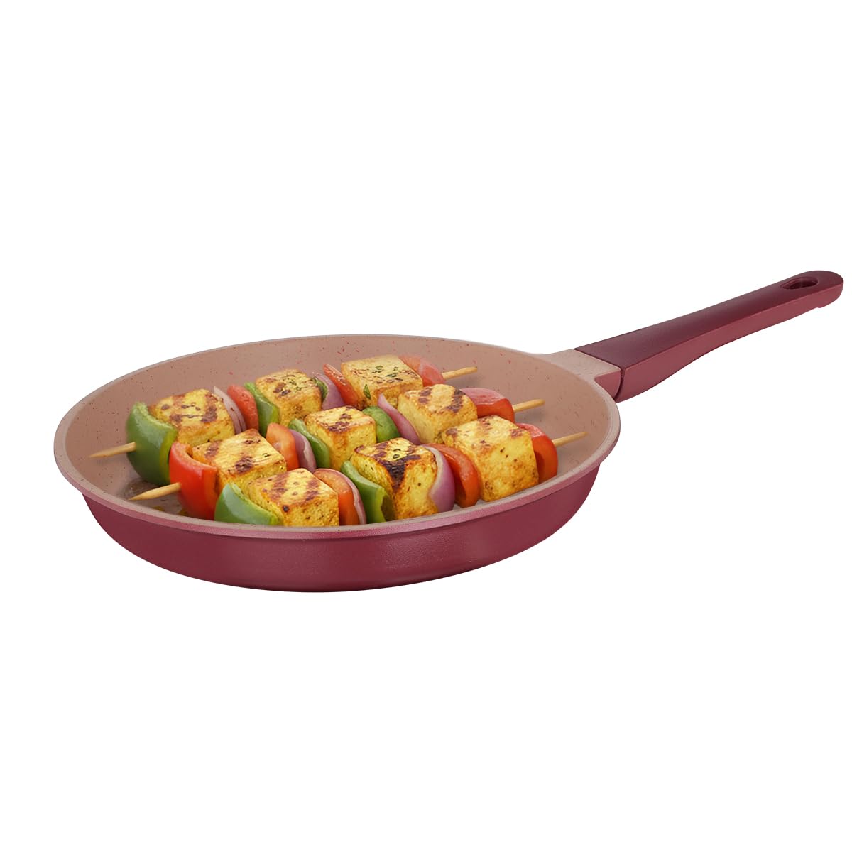 Prestige 24cm Omega Die-Cast Non-Stick Grill Pan | 3-Layer Coating | Die-Cast Body | Metal Spoon Friendly | Heavy Base | Pink