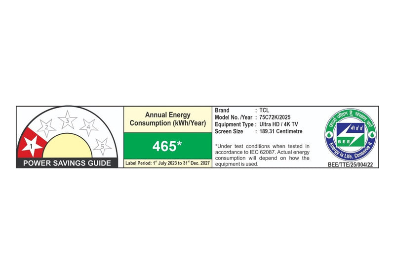 TCL 189 cm (75 inches) 4K UHD Smart QD-Mini LED Google TV 75C72K