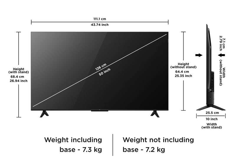 TCL 126 cm (50 inches) Metallic Bezel-Less FHD QLED TV 50S5K