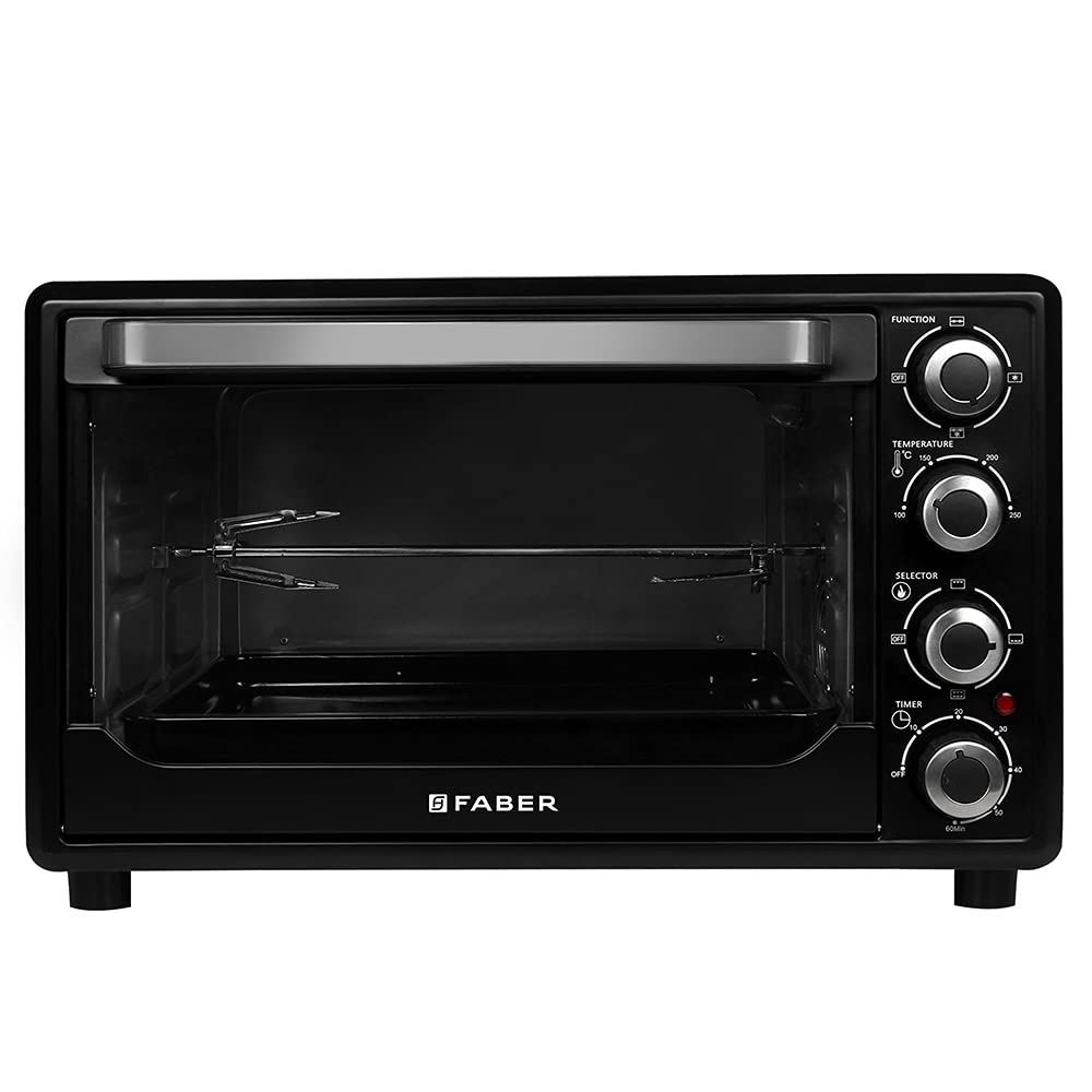 Faber 45L 2000W OTG | Bake, Toast, Roast, Grill | 4 Heating Functions, Upper & Lower Heating, Rottisserie, 360