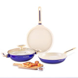 Wonderchef Bellagio Ceramic Blue 4 Pcs Cookware Set