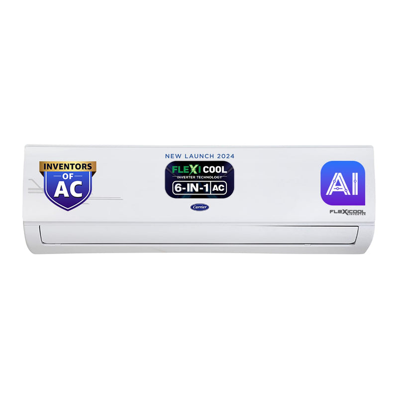 Carrier 1 Ton 5 Star AI Flexicool Inverter Split AC (Copper, Convertible 6-in-1 Cooling,Dual Filtration with HD & PM 2.5 Filter, Auto Cleanser, 2024 Model,ESTER Exi, CAI12ES5R34F0,White)