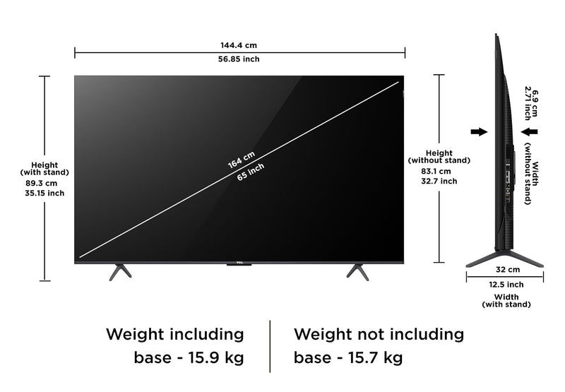 TCL 165 cm (65 inches) 4K Ultra HD Smart QLED Google TV 65P71K