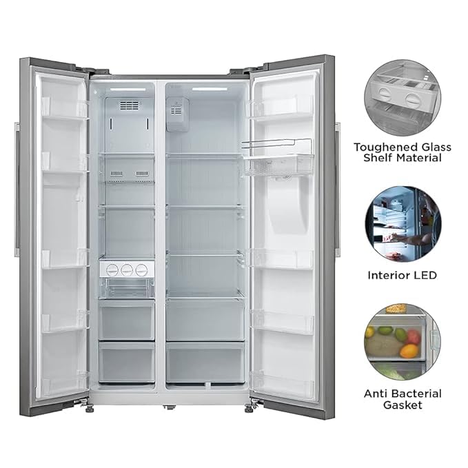 MRF5920WDSSF,Midea,Side By Side ,584 L ,Inverter, Water Dispenser, Silver (SS Finish) (open Box Like New)