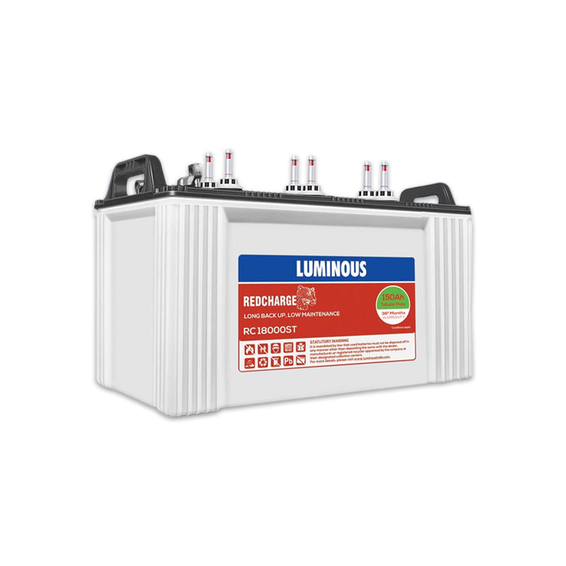 Luminous Red Charge RC 18000ST 150 Ah, Recyclable Tall Tubular Inverter Battery for Home, Office & Shops (Blue & White)