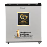 SHARP 50L 2 Star Mini Direct Cool Single Door Refrigerator |Japan 7 Shield Protection|Toughened Glass shelves (Metal Silver, SJ-MRW055N3-PSS)