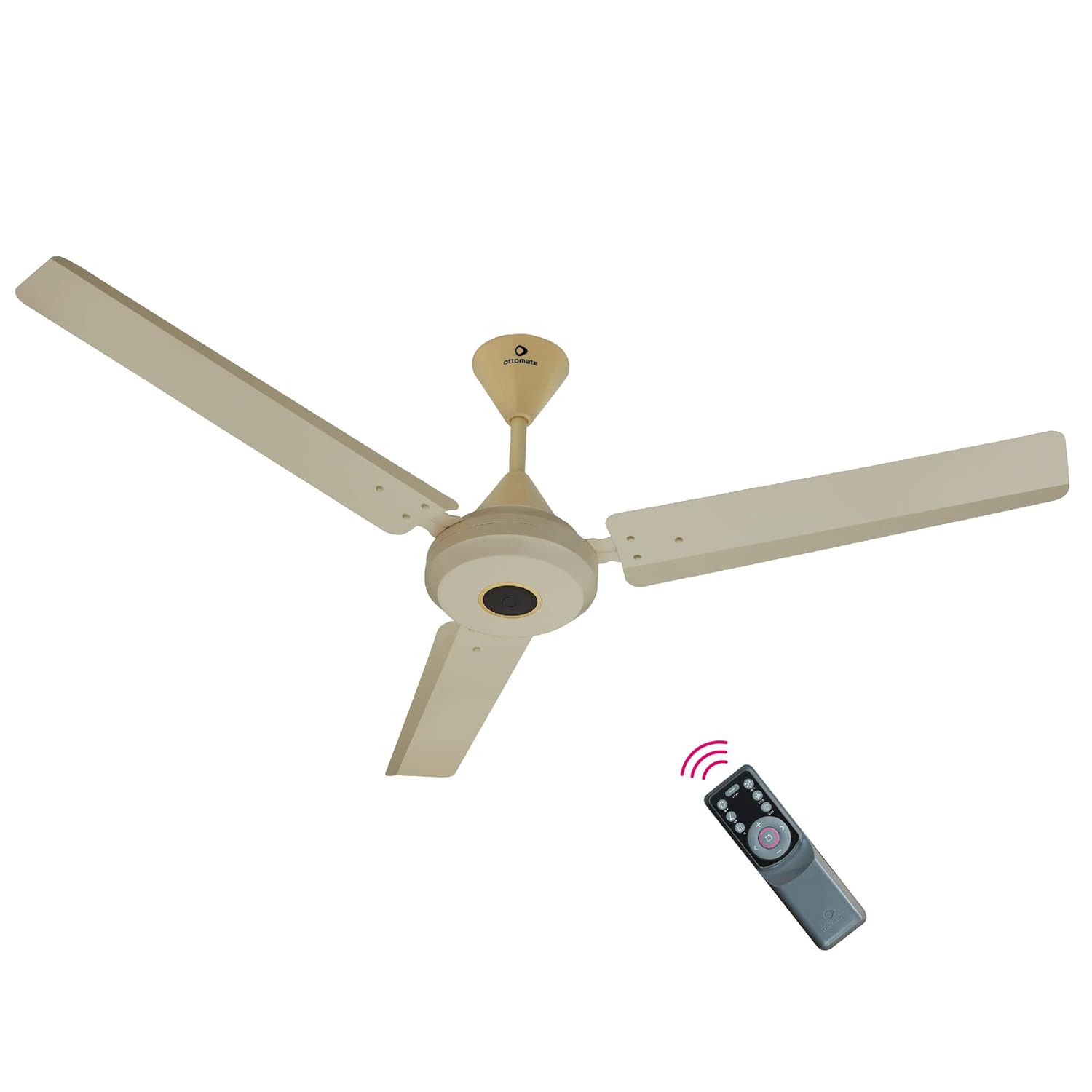 OTTOMATE Bharat Connect Smart BLDC with Remote 3 Blade 1200 MM High Speed Ceiling fan (Ivory, Pack of 1)