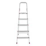 Amazon Basics Foldable 6-Step Aluminium Ladder | Double-Lock with Hinges | Skid-Proof | Lightweight (Maroon)