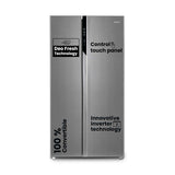 CANDY 602 L Frost Free Side by Side Refrigerator with 100% Convertible Technology, Digital Control Panel and Magic Convertible Cooling 2-door (Shiny Steel, CSS6600TS)