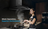 Midea 90V11 Kitchen Chimney with 1250 m³/hr strong air suction and Intelli Auto Clean - 90 CM