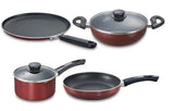 Prestige Aluminium Omega Deluxe Festive Pack 4 Pc Set(Omni Tawa- 28Cm,Fry Pan- 24Cm, Kadai- 24Cm & Milk Pan- 16Cm)