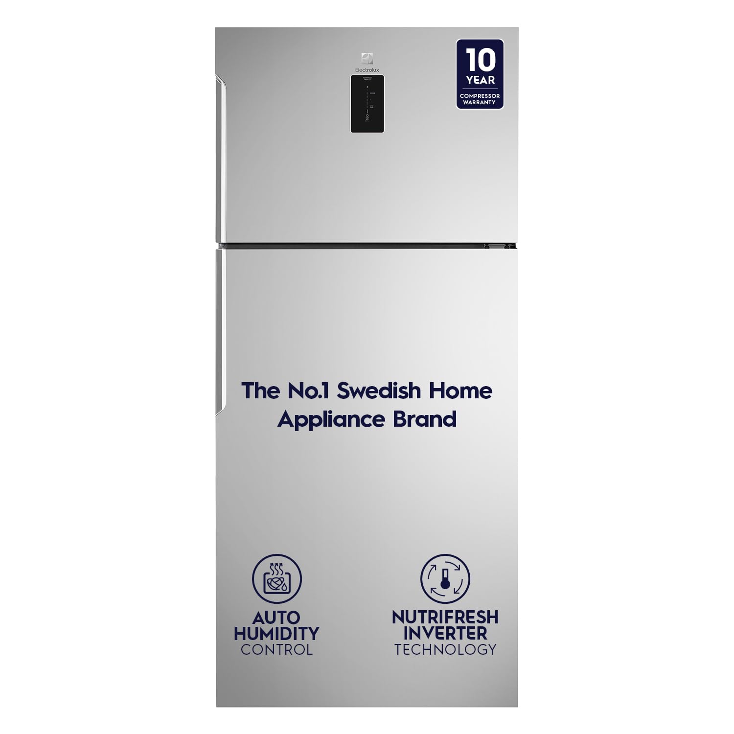 Electrolux 573L Frost Free Inverter Double Door Refrigerator, Top Freezer, TasteLockAuto & TasteGuard Technology, Arctic Silver Steel, UltimateTaste 500, ETE5700C-A | Open Box like New |