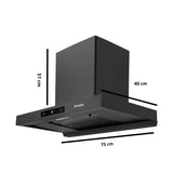Faber Coral 75cm 1500m³/hr BLDC Autoclean T-Shape Chimney | Built In Oil Collector | Touch & Gesture Control | Hood Coral BLDC FL HC SC BK IN 75
