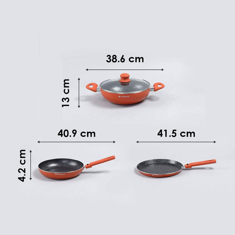 Wonderchef Evita 4 pc Cookware Set Blue