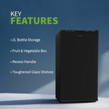 SHARP 92 L 2 Star Mini Direct Cool Single Door Refrigerator |Japan 7 Shields Protection|Vegetable Box| Toughened Glass shelves I (Metal Black, SJ-MRW1)