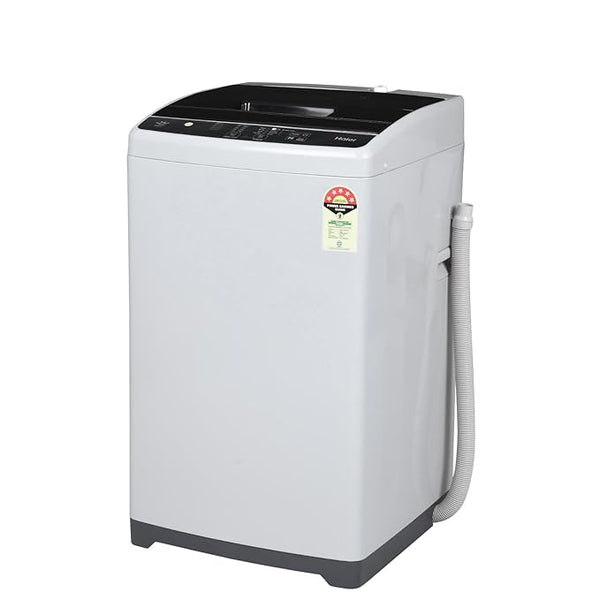Haier 6 Kg Fully Automatic Washing Machine Appliance with Oceanus Wave Drum, Magic Filter, Balance clean Pulsator, 8 Wash Program (HWM60-AE, Titanium)