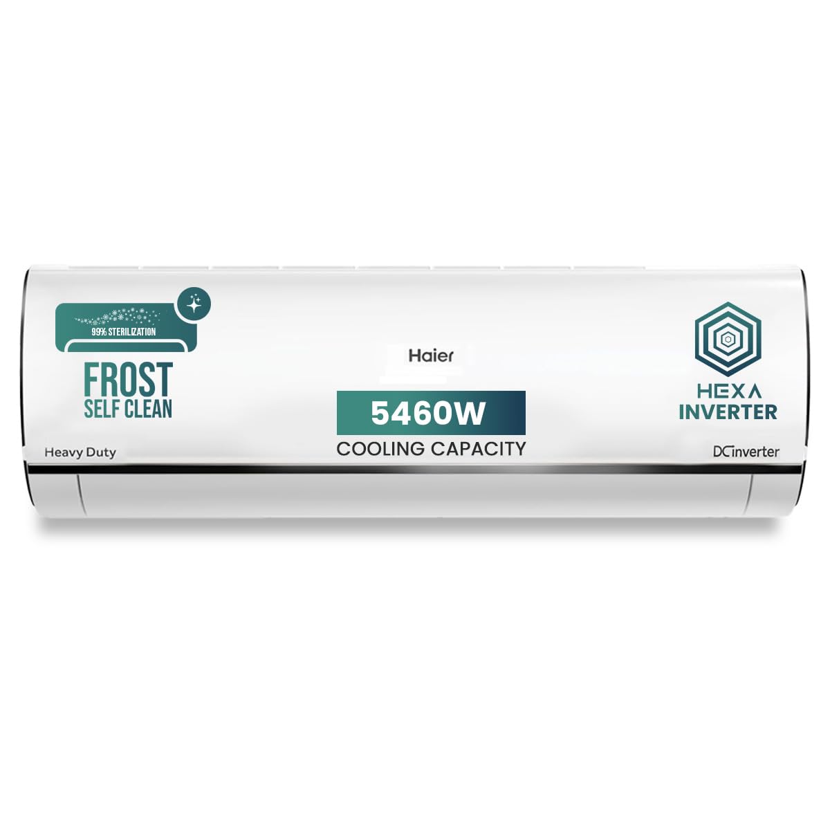 Haier 1.5 Ton 5 Star Heavy Duty Hexa Inverter Split AC Copper 7 in 1 Convertible Anti Bacterial Filter Cools at 60C Temp 20 Mtrs Air Throw - HSU19K-PYC5BN-INVWhite 2024 Model