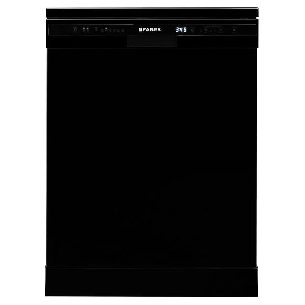 Faber 12 Place Settings Free Standing Dishwasher, 6 Wash Programs, LED Display, Power Wash, Adjustable Racks, Salt & Rinse Aid Indicators, FFSD 6PR 12S Neo Black