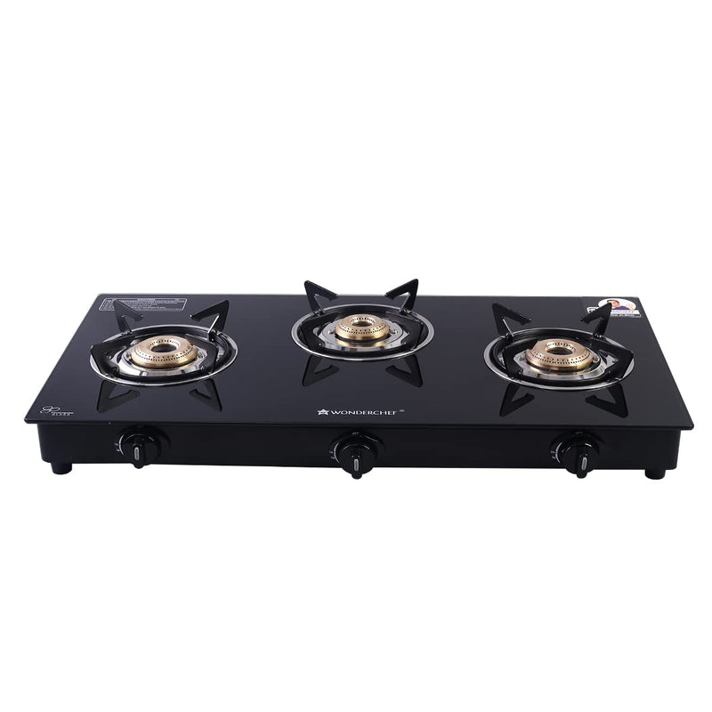 Wonderchef Platinum Plus 3 Burner Auto Cooktop Black