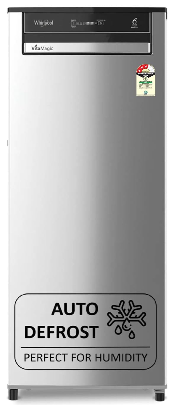 Whirlpool 192 L 3 Star Vitamagic PRO Frost Free Direct-Cool Single Door Refrigerator (215 VMPRO PRM 3S RADIANT STEEL-Z Fridge, Silver)