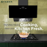 Faber Hood Trendy 90cm 1500 m³/hr BLDC Autoclean Slant Shape Chimney | Built In Oil Collector | Touch & Gesture Control | TRENDY IN BLDC HCSCFL BK 90