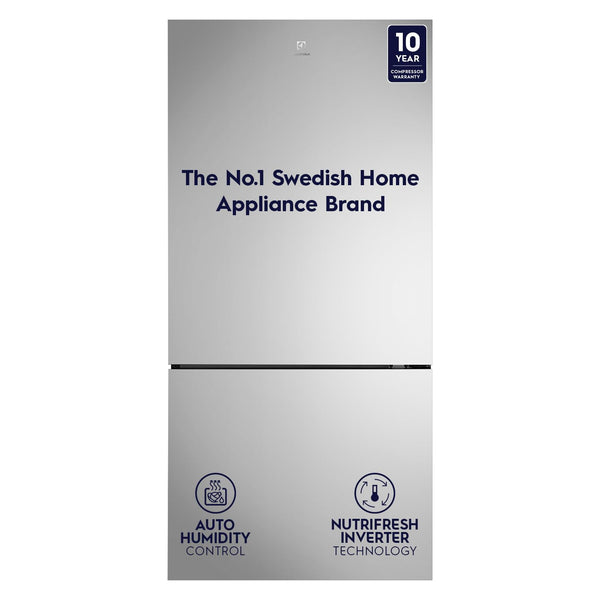 Electrolux 529L Frost Free Inverter Double Door Refrigerator, Bottom Freezer, TasteLockAuto & TasteGuard Technology, Stainless Steel, UltimateTaste 500, EBE5302C-S | Open Box like New |