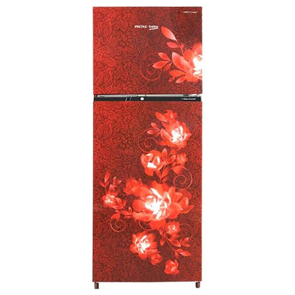 Voltas Beko RFF295D/W0CWR0I0000GD 250L 2 Star Frost Free Double Door Refrigerator Flower Wine