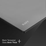 KAFF Built-in Hob/Hobtop 4 Burners, Auto Electric Ignition Glass Top, 60 CM, Italian Burner, Enamelled Matt Finish, Easy Grip Knobs, 8 MM Thick Toughened Glass Black(NE4B60GFX)