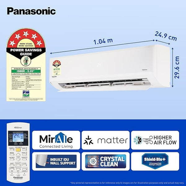 Panasonic 1.5 Ton 5 Star Premium Wi-Fi Inverter Smart Split AC ( CS/CU-NU18AKY5WX, White)