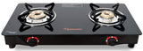 Butterfly Smart Glass 2 Burner Gas Stove, Black & White (Manual Ignition)