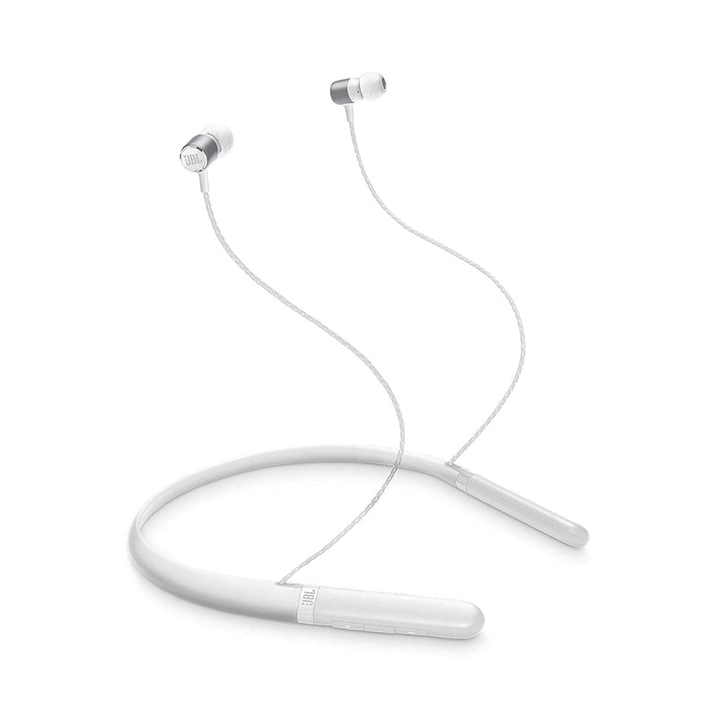 JBL LIVE200BT Bluetooth Wireless in Ear Earphones Neckband with 10 Hours Playtime, Multi Point Connectivity & Premium Aluminum Housing with mic (White)