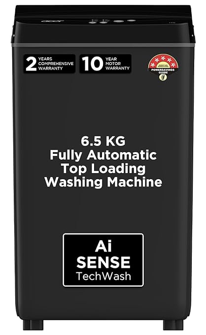 Acer 6.5 Kg Halo Wash Series Fully-Automatic Top Load Washing Machine (Glass Lid, AiSense, AutoBalance, HexFin Turbo Jet Tech, SwirlWash Tech, AR65FATLP0GT, 2023 Model, Grey)