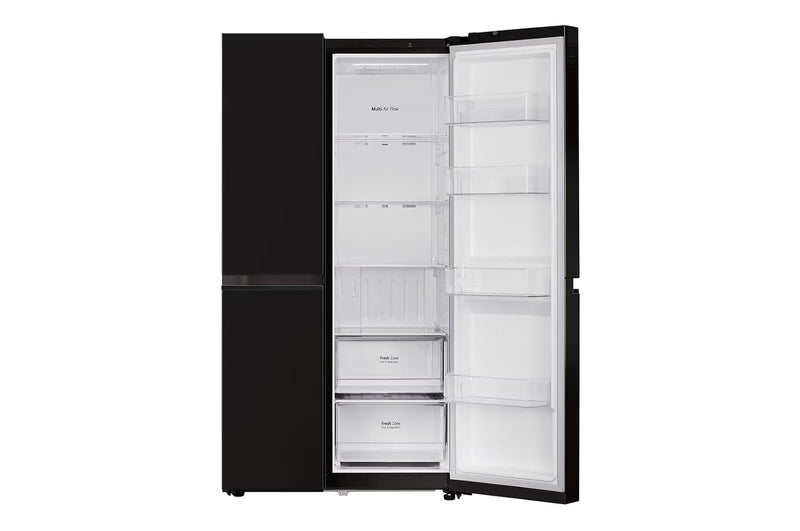 LG 650L Side-by-Side Refrigerator, Convertible, Multi-Air Flow Western Black, 3 Star (GL-B257JWB3)
