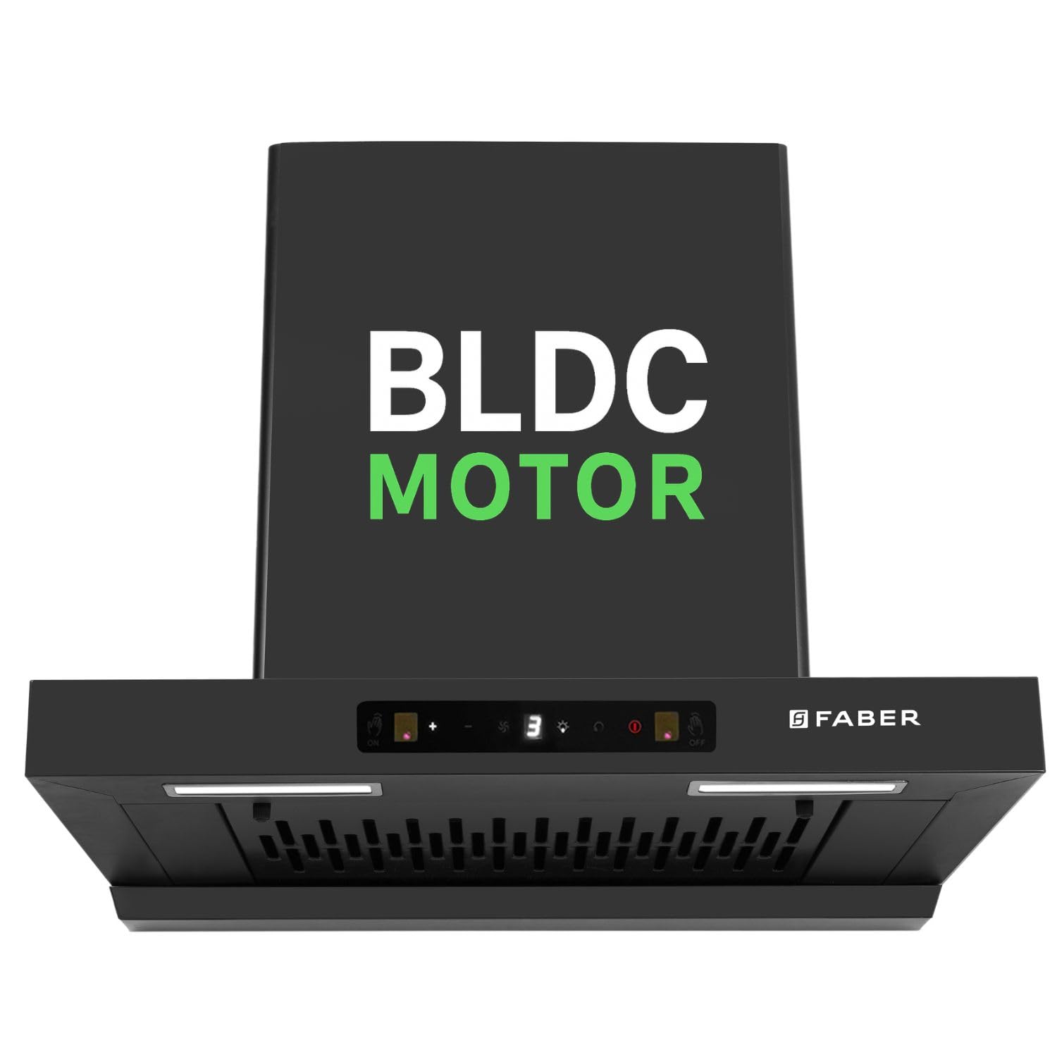 Faber Atom 60cm 1500m³/hr BLDC Autoclean Filterless T-Shape Chimney|Built In Oil Collector|Touch & Gesture Control | Hood ATOM BLDC TC FL HC SC BK IN 60