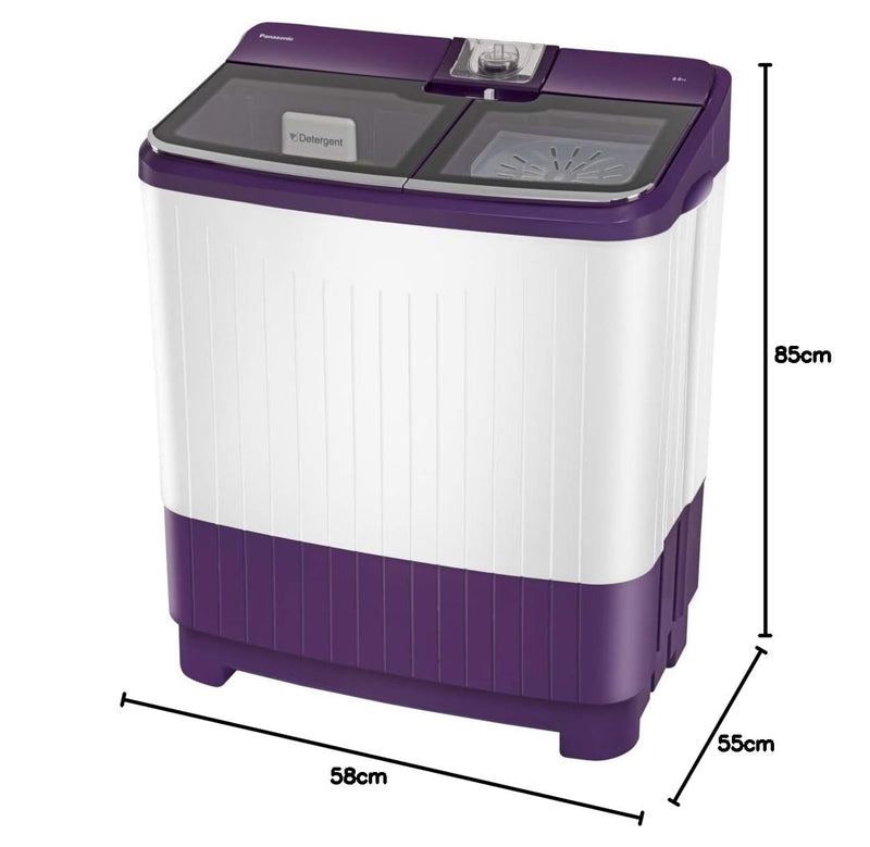 Panasonic 8 kg Semi-Automatic Top Loading Washing Machine (NA-W80G5VRB, Violet)