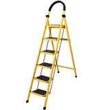 Asian Paints TruCare 6-Steps Trendy Steel Ladder, Foldable Ladder for Home & Office use, Durable, Wide, Anti-Skid, Lightweight & Easy to Carry, with 5