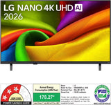 LG 139 cm (55 inch) Ultra HD (4K) NanoCell Smart WebOS TV 2026 Edition with NANO 4K AI UHD TV with α7 AI Processor 4K Gen9, with HDR10 Pro 2026 (55NU885BPLA)